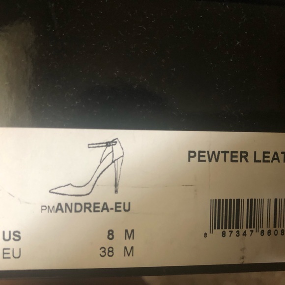 Marciano pewter ankle strap pump heels - Picture 2 of 3